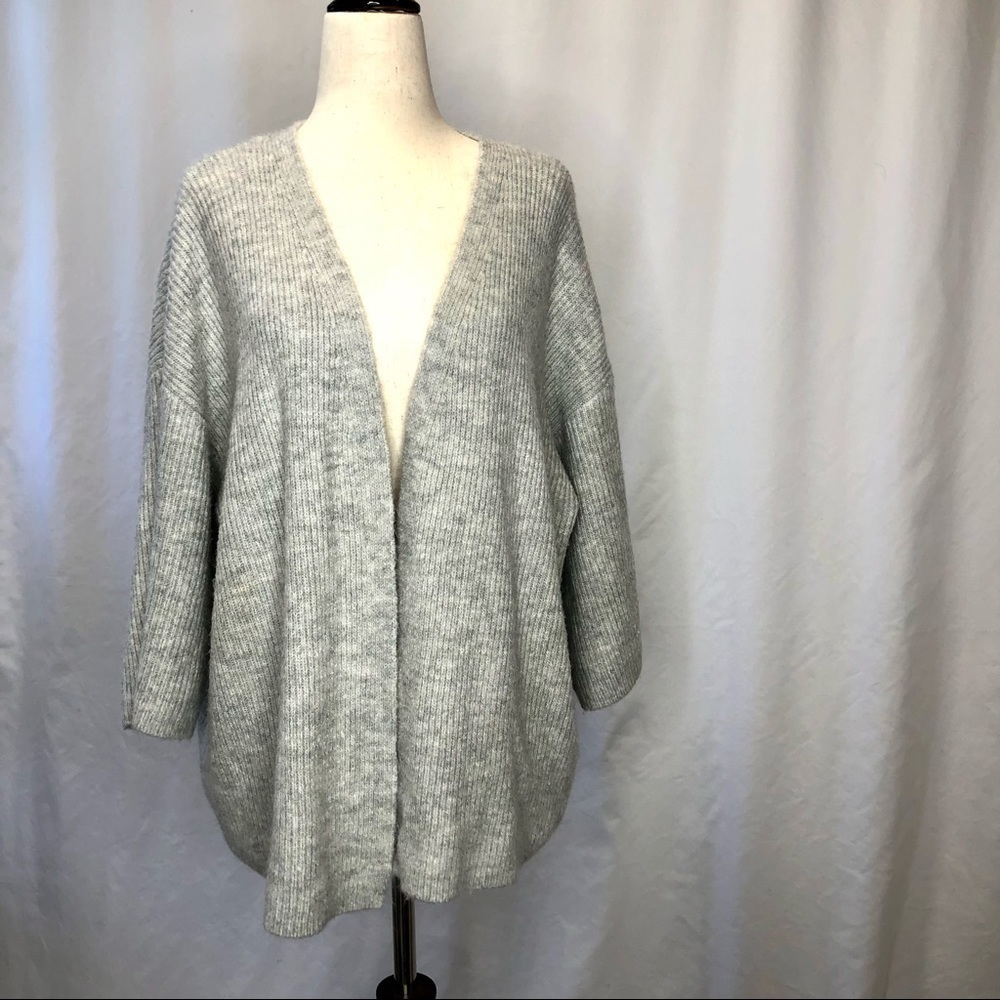 H&M Light Gray Open Front Knit Cardigan